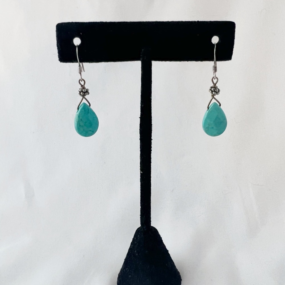 Faux Turquoise Drop Earrings